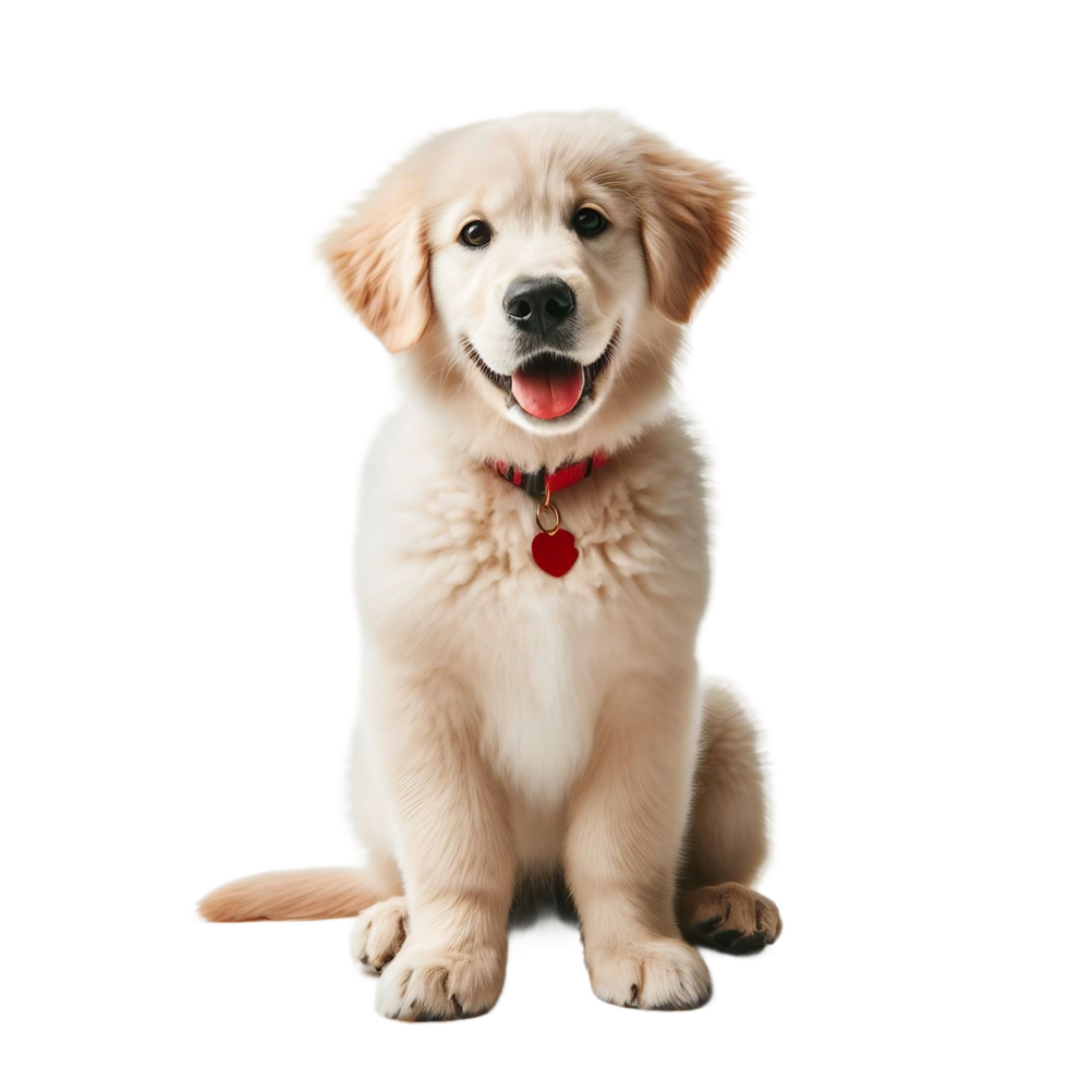 a golden retriever puppy sitting on transparent background png