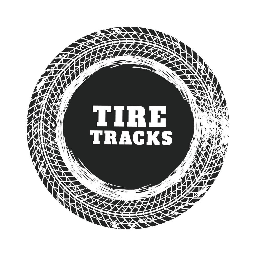 tire track circle background design vector