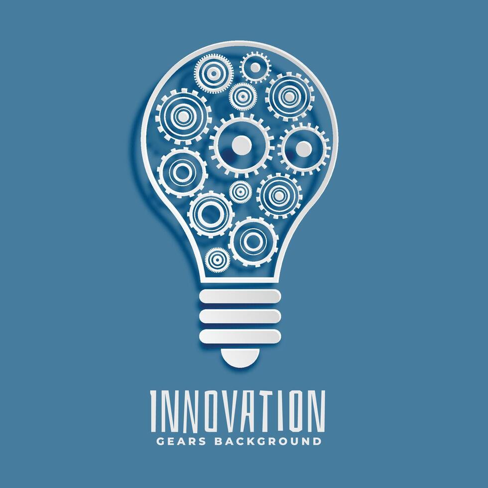 innovation and idea bub and gears background vector