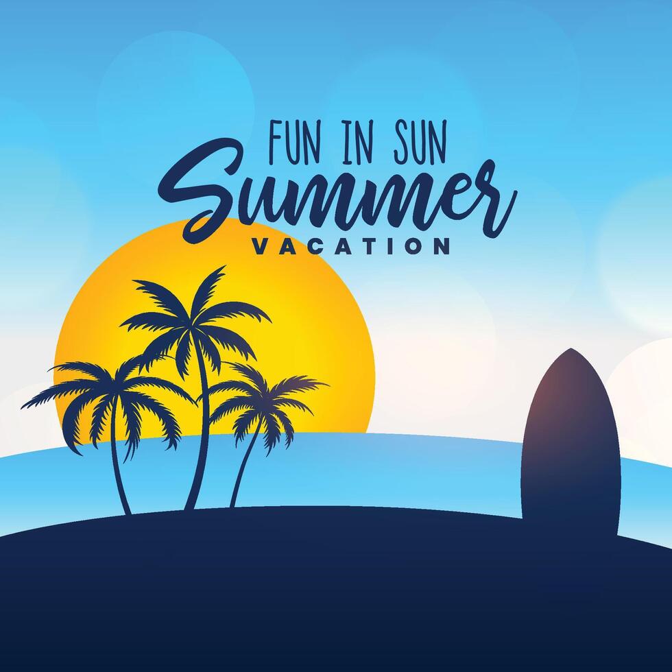 summer vacation poster design background vector