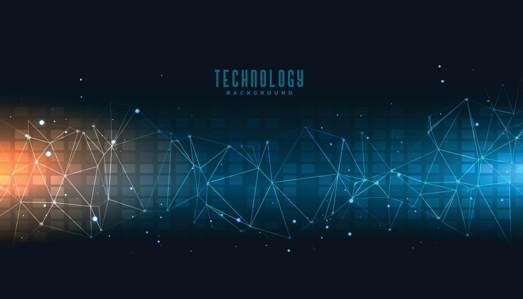 abstract technology science banner with connecting lines vector