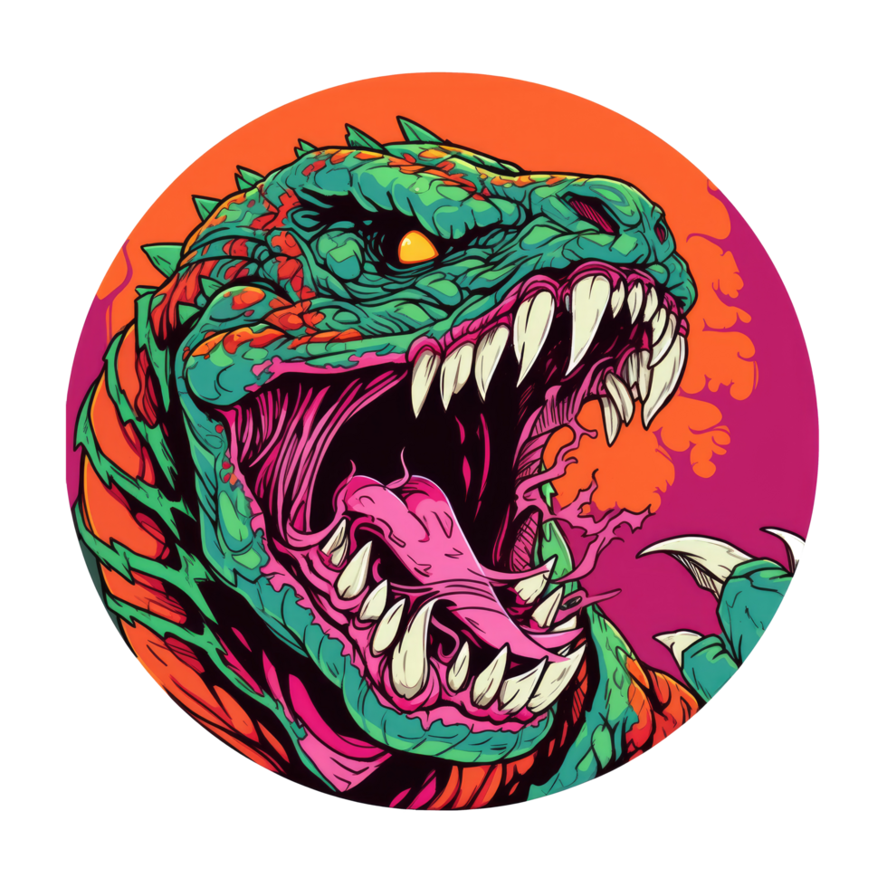 AI-Generated Dangerous Monster Design for T-shirt, Free png