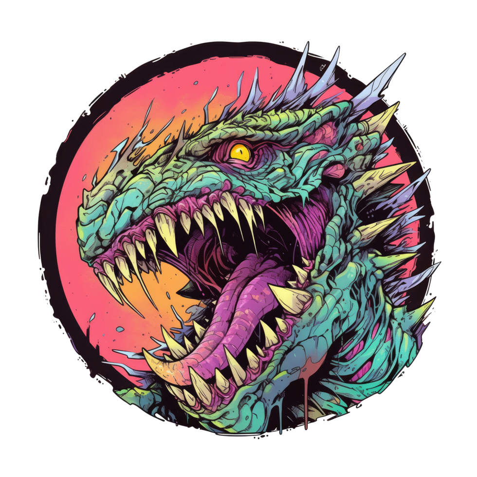 AI-Generated Fearful Monster for T-Shirt Design, Free png