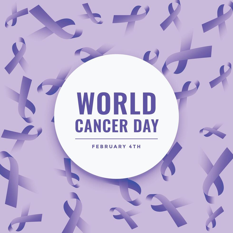 world cancer day ribbon pattern concept poster vector