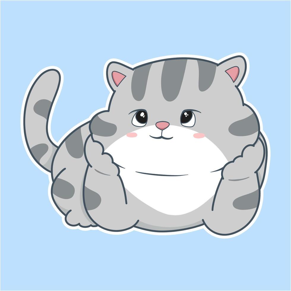 cartoon cat is sitting on its back legs vector