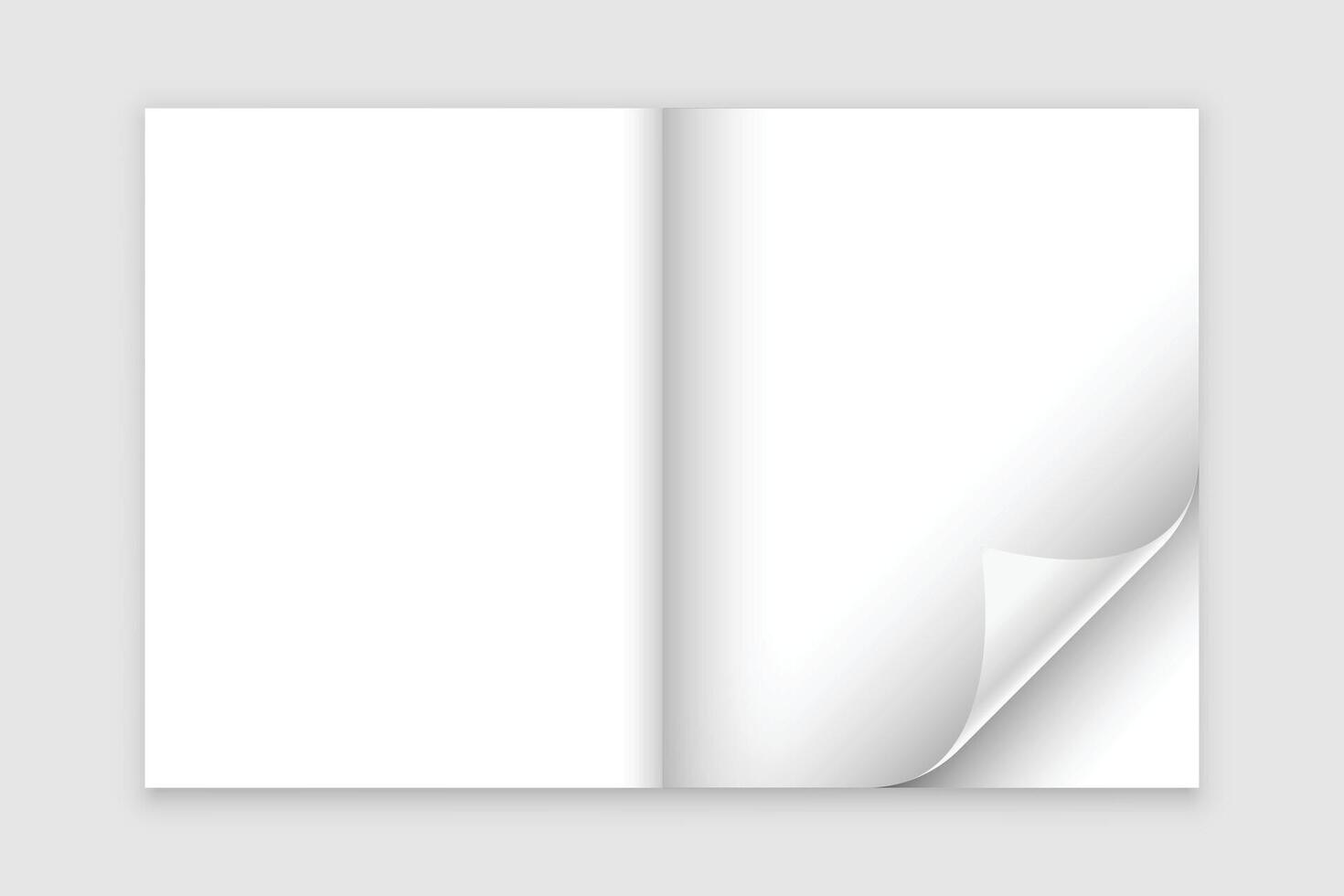 simple and blank page curl mockup design vector