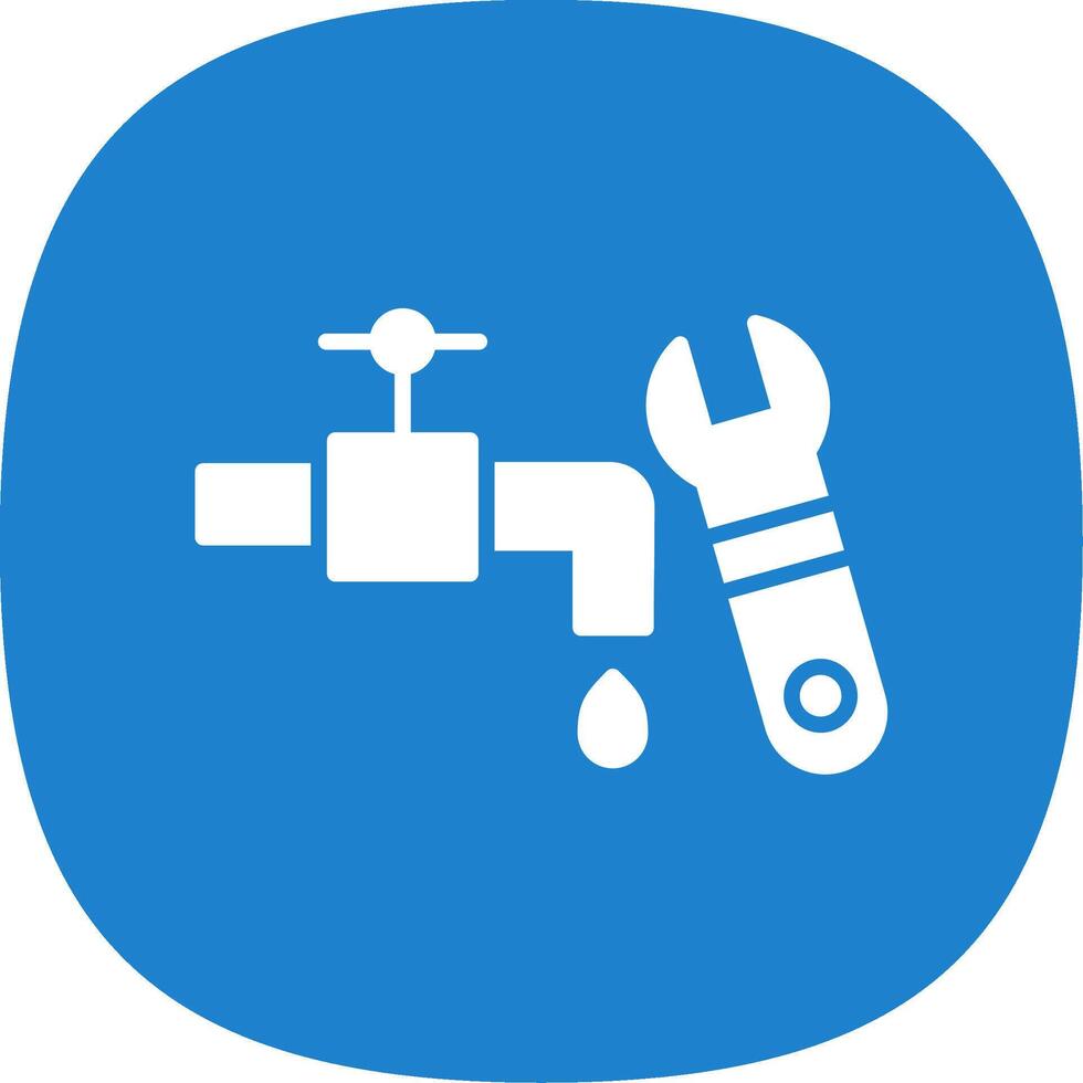 Plumbing Glyph Curve Icon Design vector