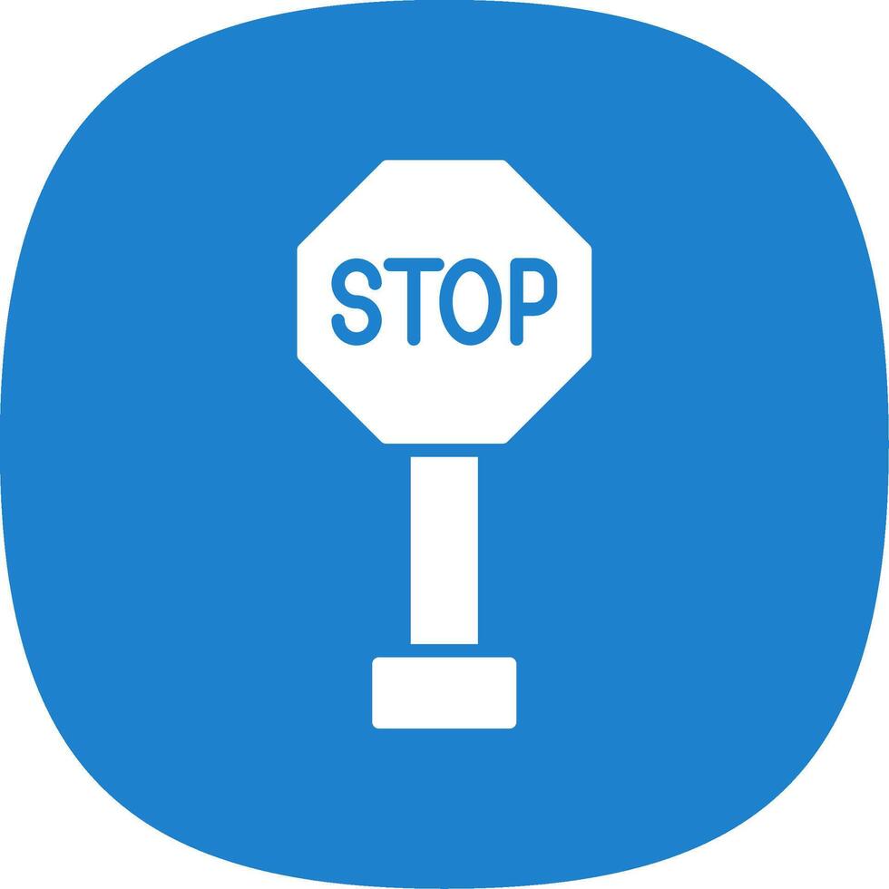 Stop Sign Glyph Curve Icon Design vector