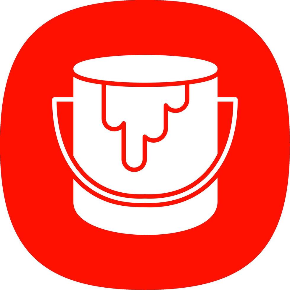 Paint Bucket Glyph Curve Icon Design vector