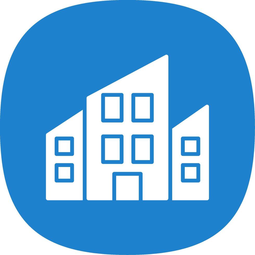 Apartments Glyph Curve Icon Design vector