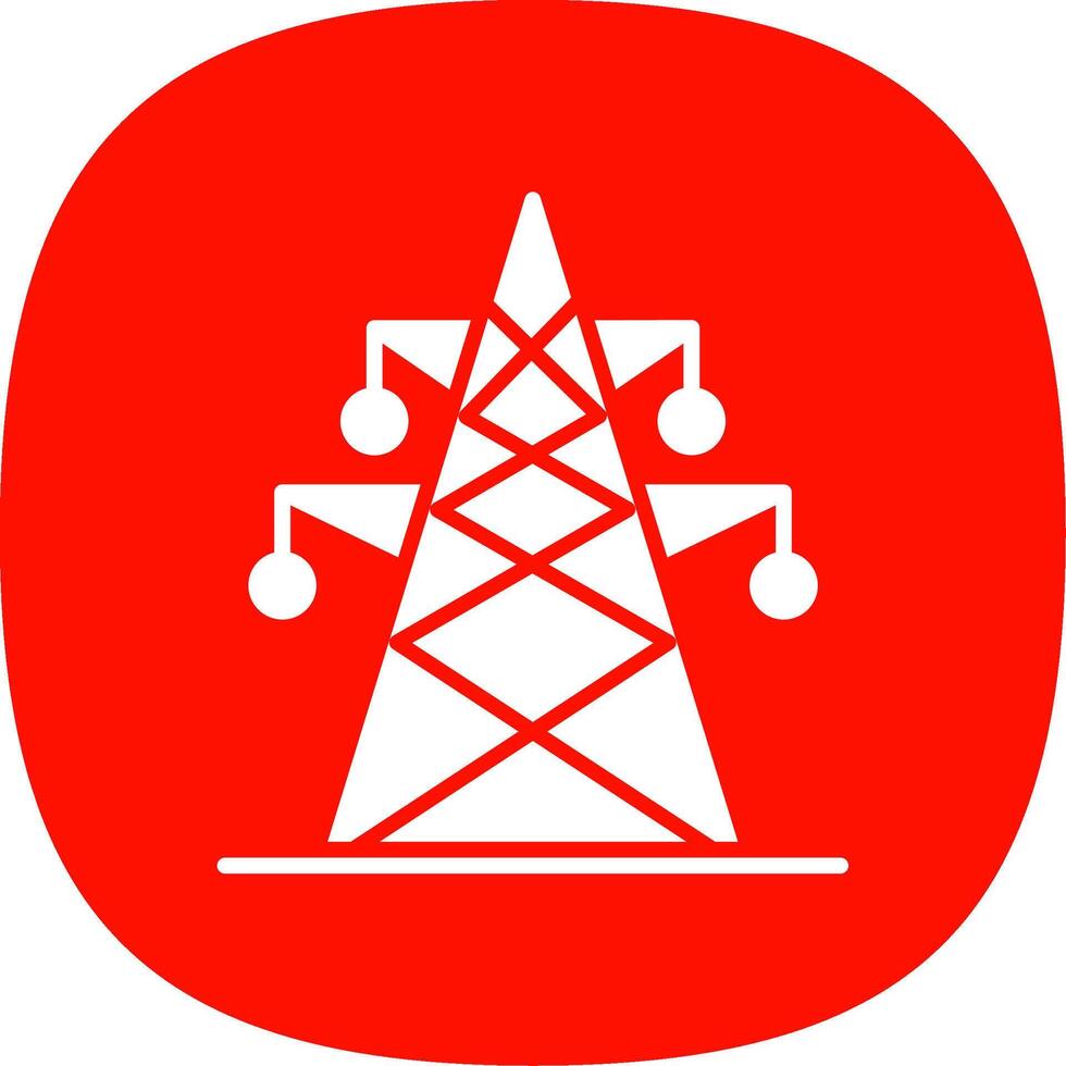 eléctrico torre glifo curva icono diseño vector