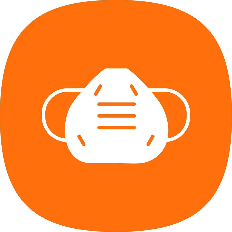 Worker Mask Glyph Curve Icon Design vector