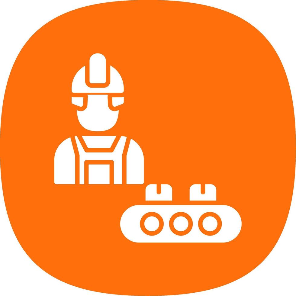 Industrial Worker Glyph Curve Icon Design vector
