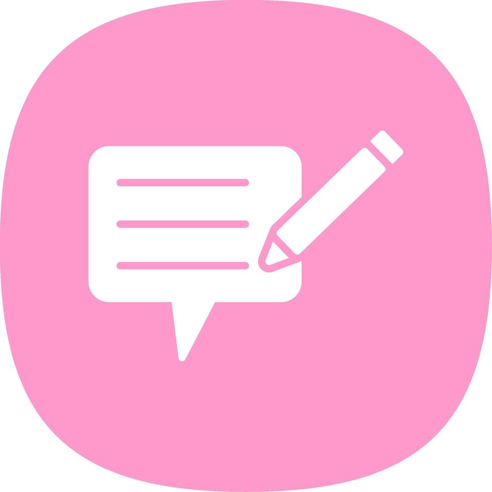 Blog Glyph Curve Icon Design vector