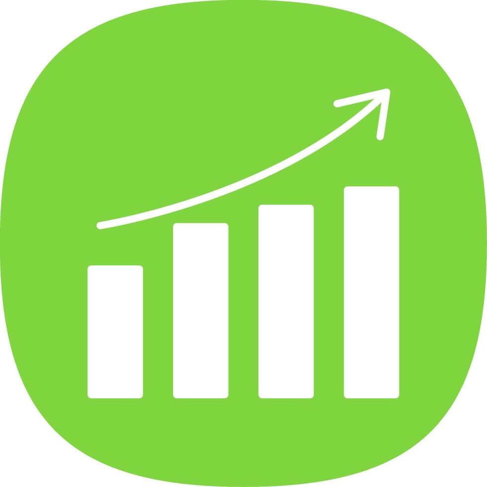 Growth Glyph Curve Icon Design vector