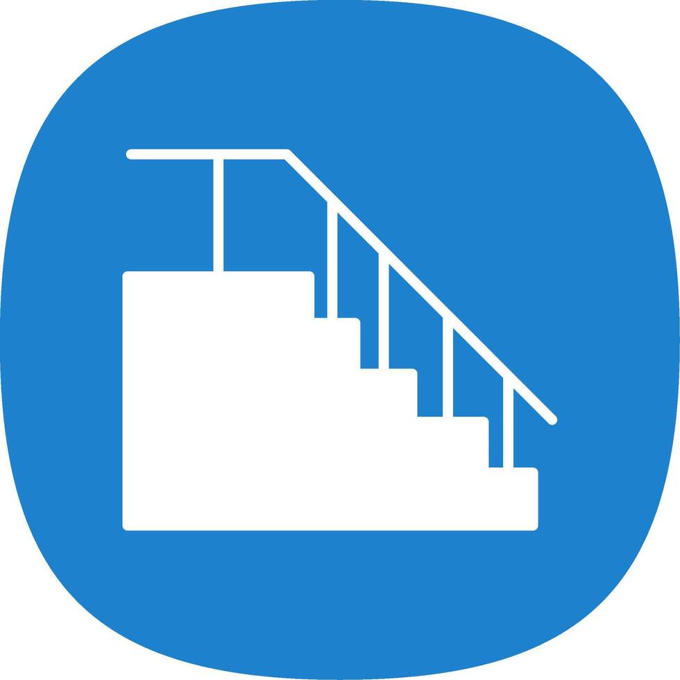 Stairs Glyph Curve Icon Design vector