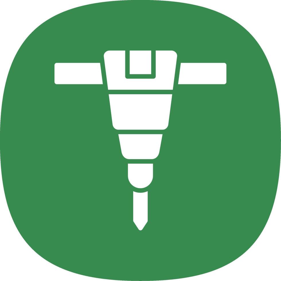 Jackhammer Glyph Curve Icon Design vector