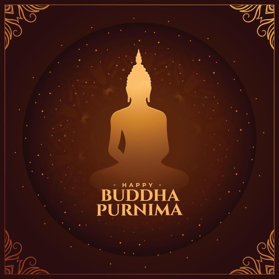 asian cultural buddha purnima or guru jayanti wishes background vector