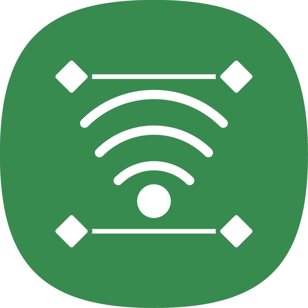 Wireless Glyph Curve Icon Design vector