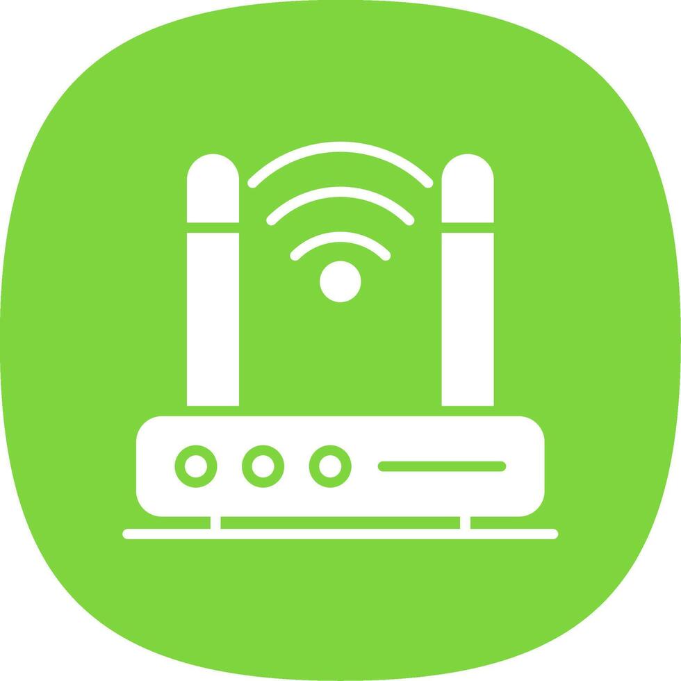 Wireless Modem Glyph Curve Icon Design vector