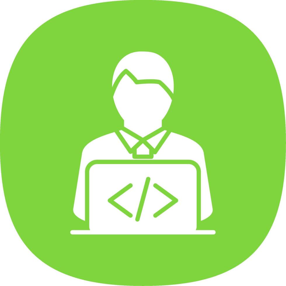 Developer Glyph Curve Icon Design vector