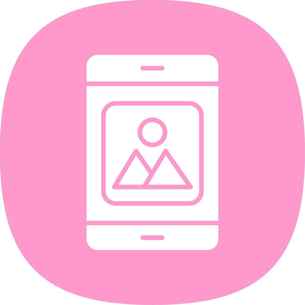 Mobile Application Glyph Curve Icon Design vector