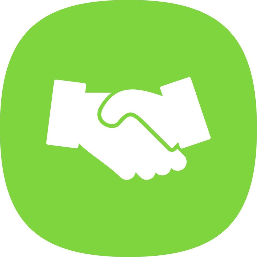 Hand Shake Glyph Curve Icon Design vector