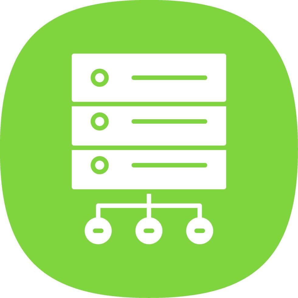 Database Network Glyph Curve Icon Design vector