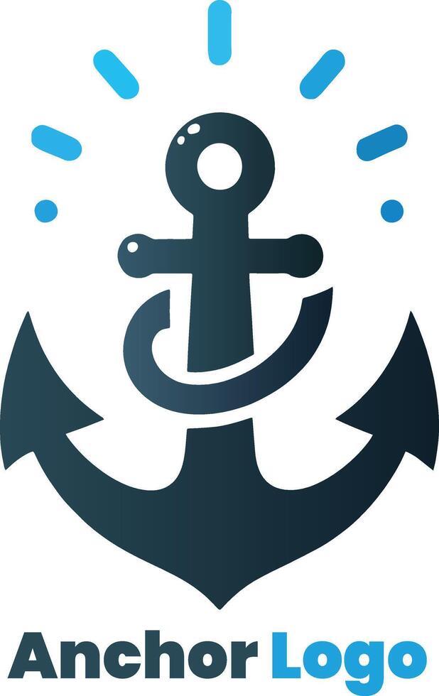 Clean Blue Anchor vector