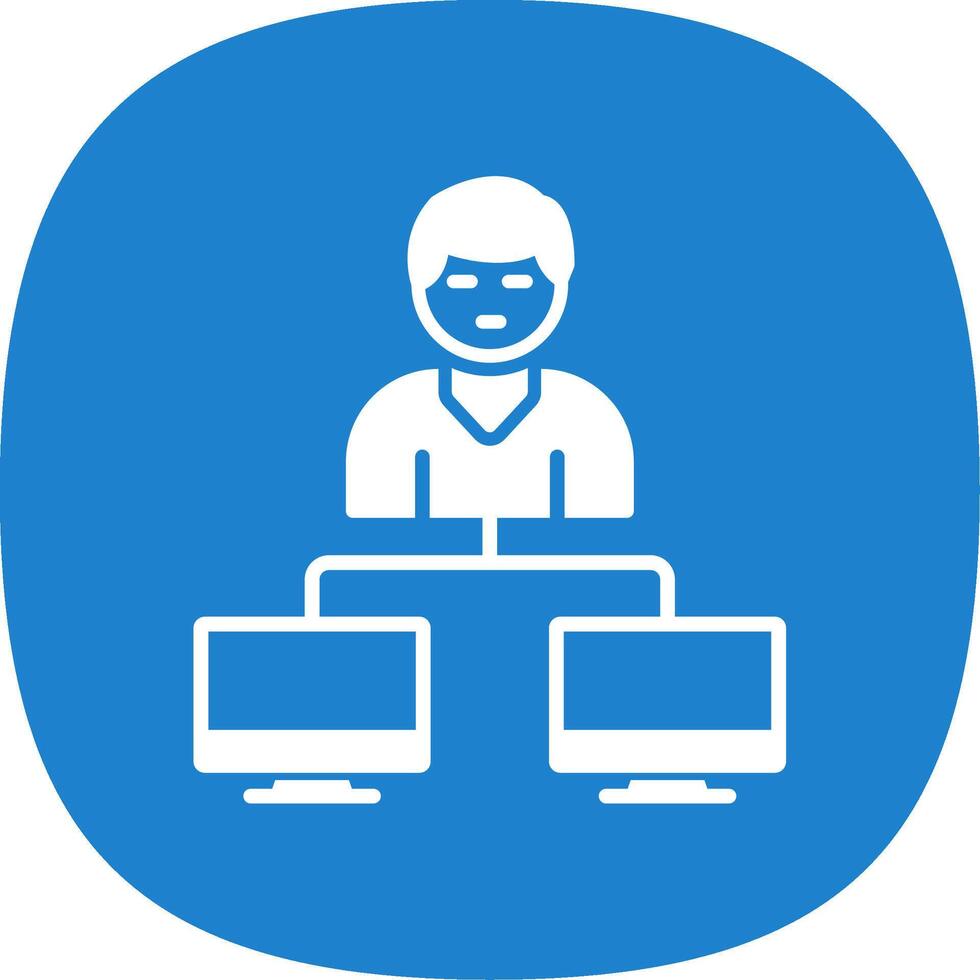 Server Client Glyph Curve Icon Design vector