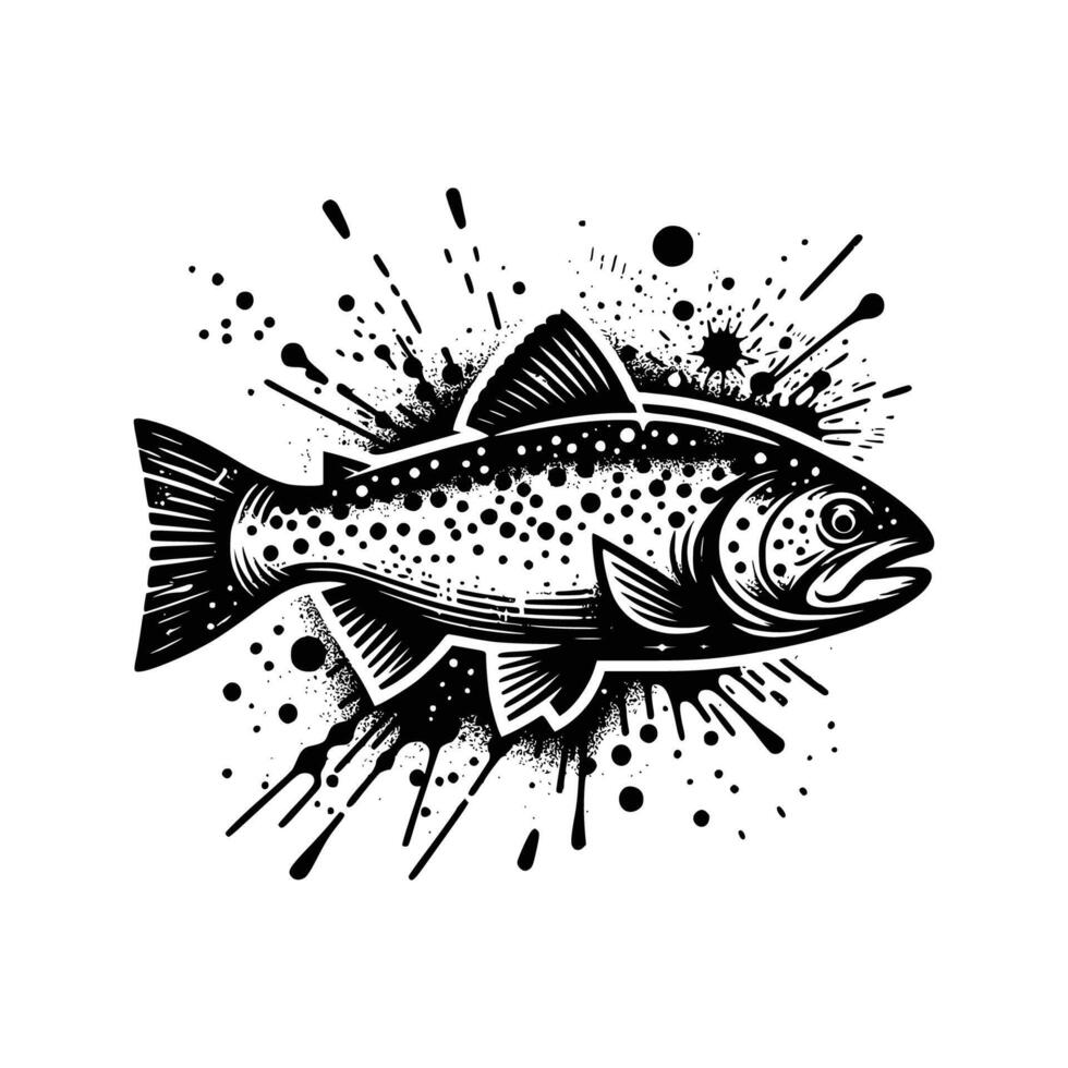 Bass fish illustration Free art vector