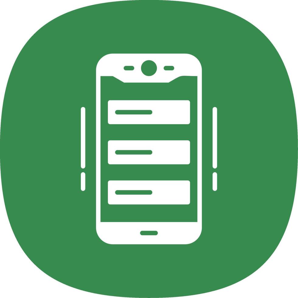 Mobile Work Glyph Curve Icon Design vector
