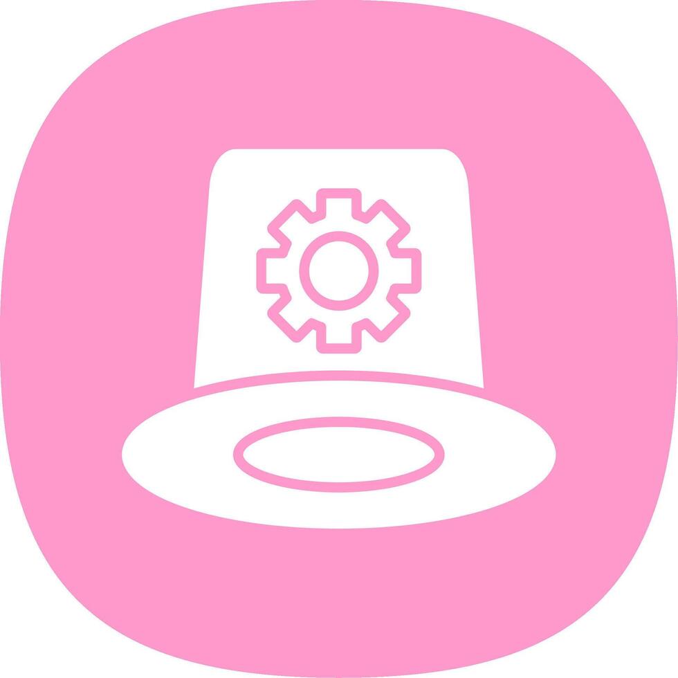 Whitehat Glyph Curve Icon Design vector