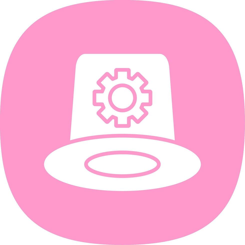 Whitehat Glyph Curve Icon Design vector