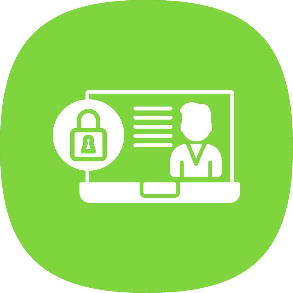 Personal Data Glyph Curve Icon Design vector