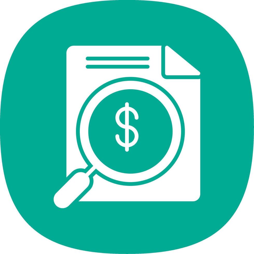 Money Search Glyph Curve Icon Design vector