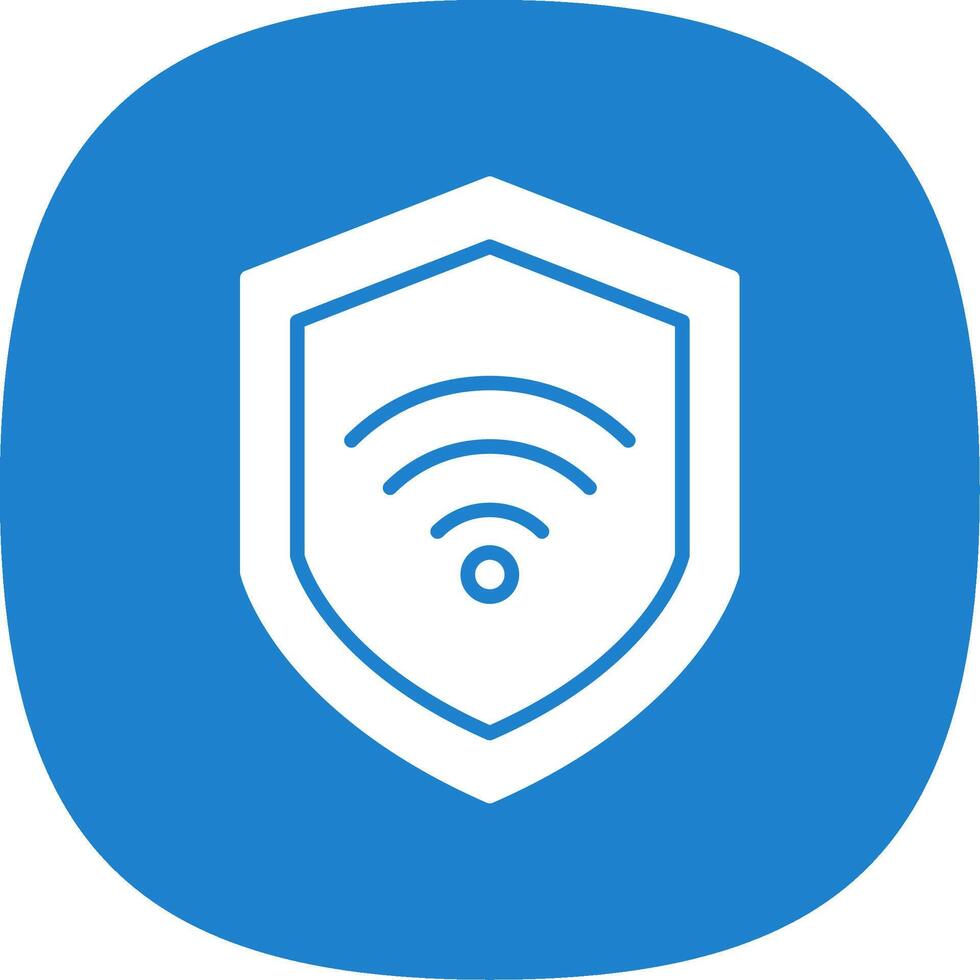 Wifi Security Glyph Curve Icon Design vector