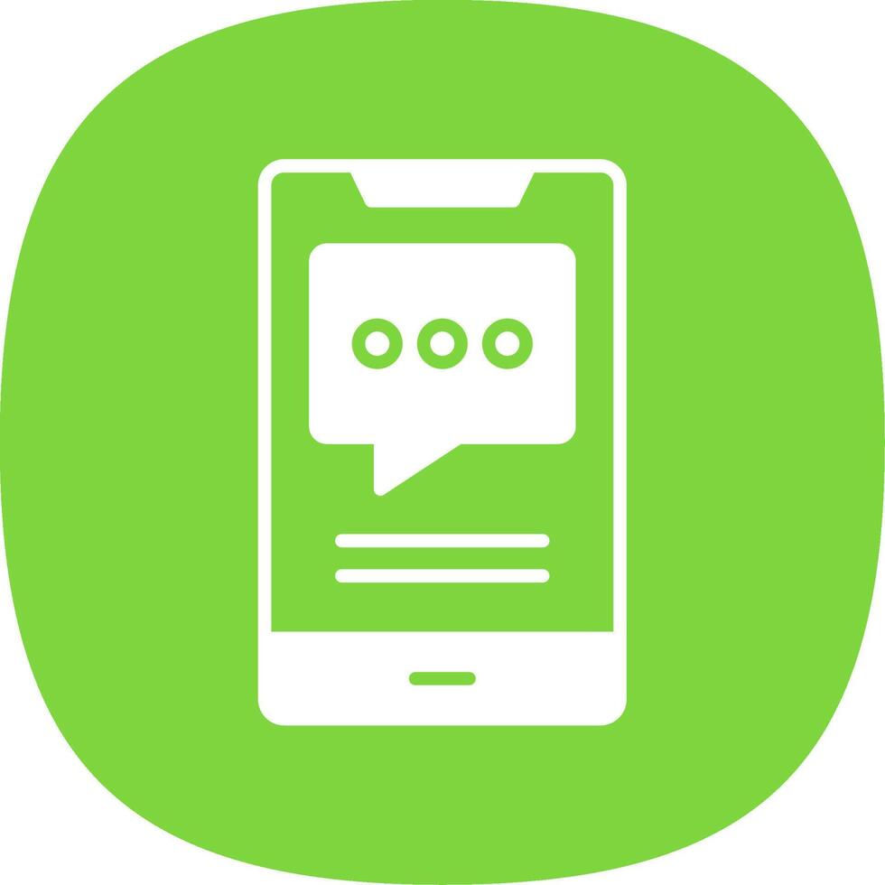 Mobile Talk Glyph Curve Icon Design vector
