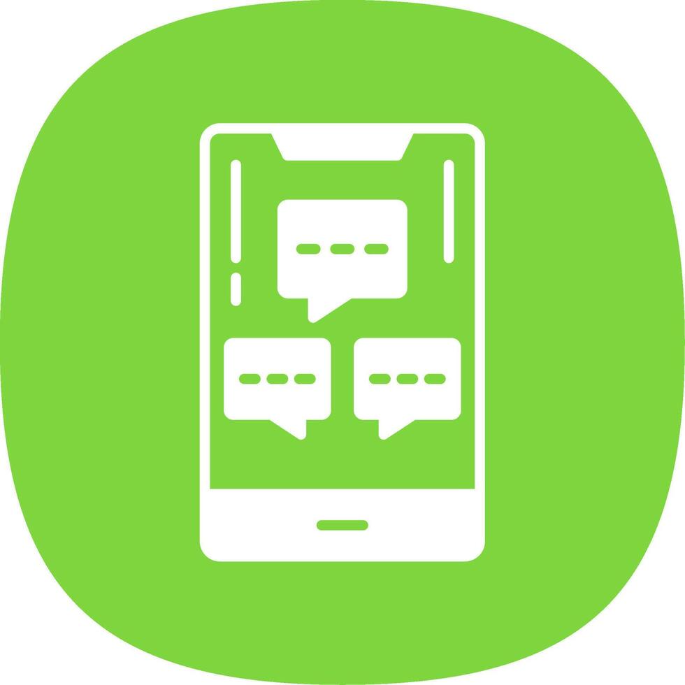 Mobile Chat Info Glyph Curve Icon Design vector