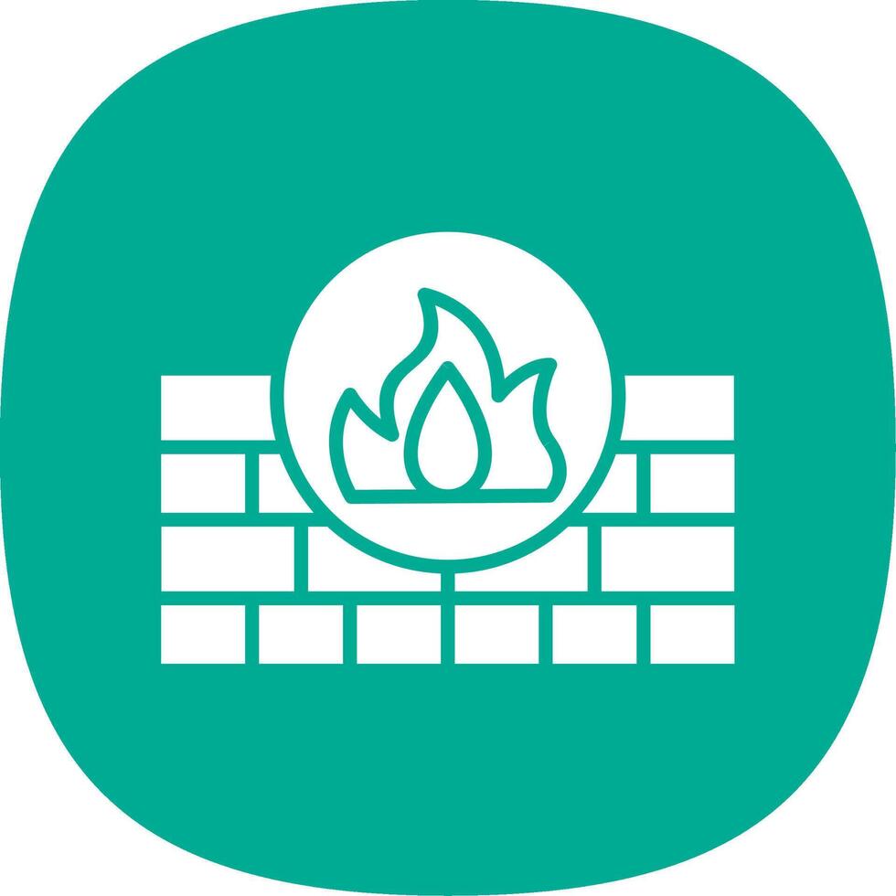 Firewall Glyph Curve Icon Design vector