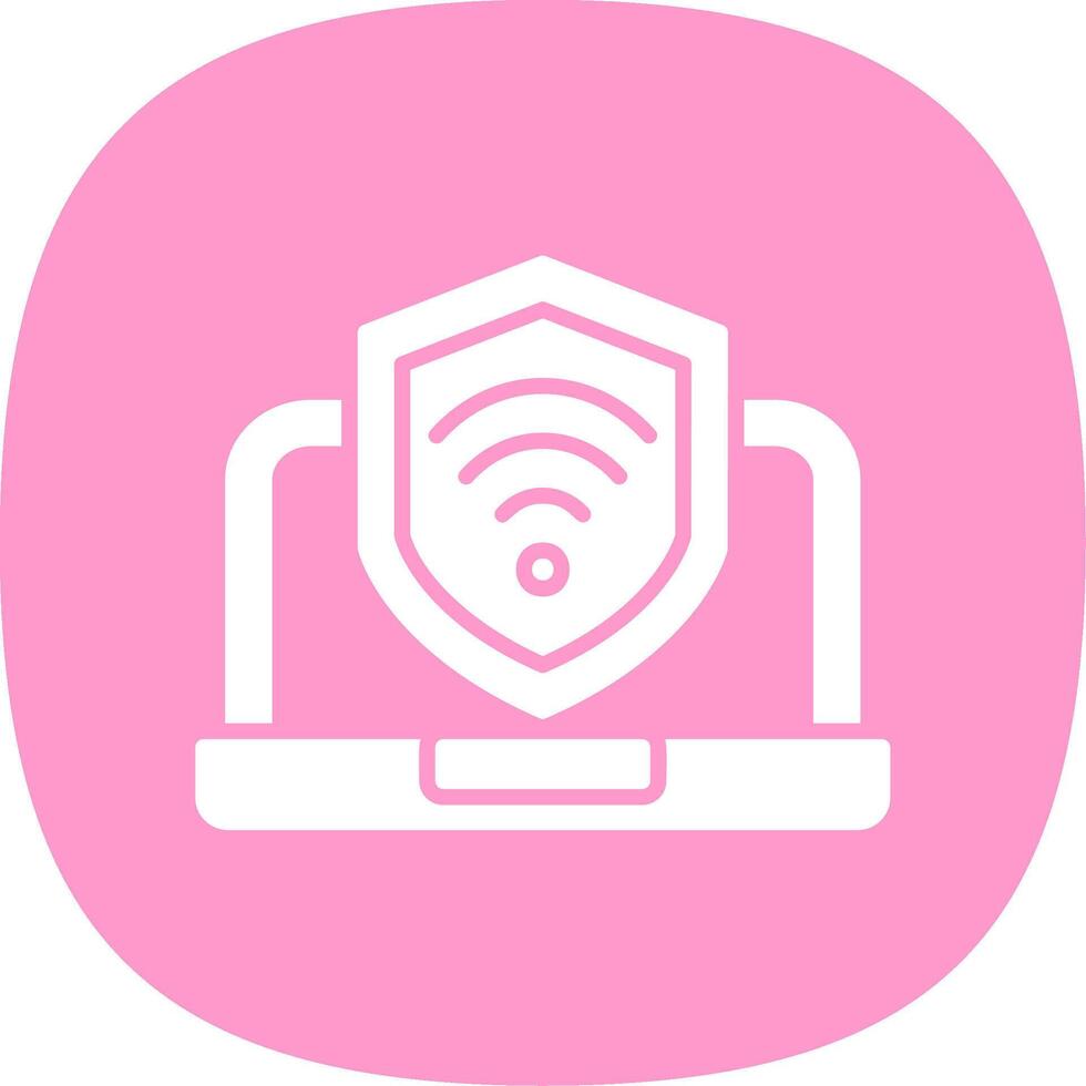 Security Laptop Connect Glyph Curve Icon Design vector