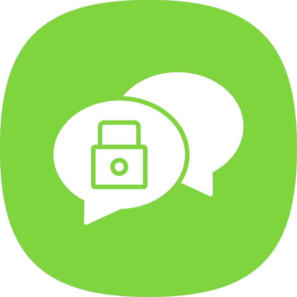 Chat Security Glyph Curve Icon Design vector