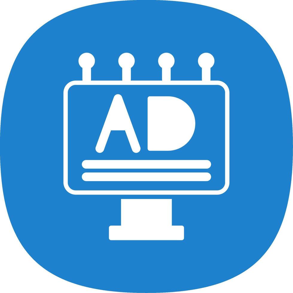 Banner Ads Glyph Curve Icon Design vector