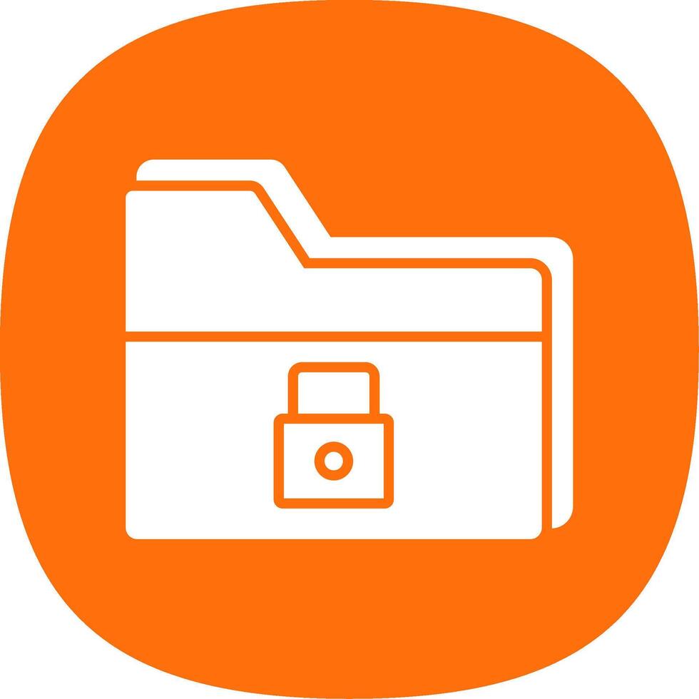 Folder Security Glyph Curve Icon Design vector
