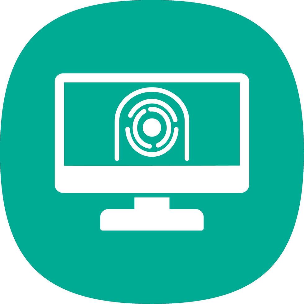 Security Computer Faceprint Glyph Curve Icon Design vector