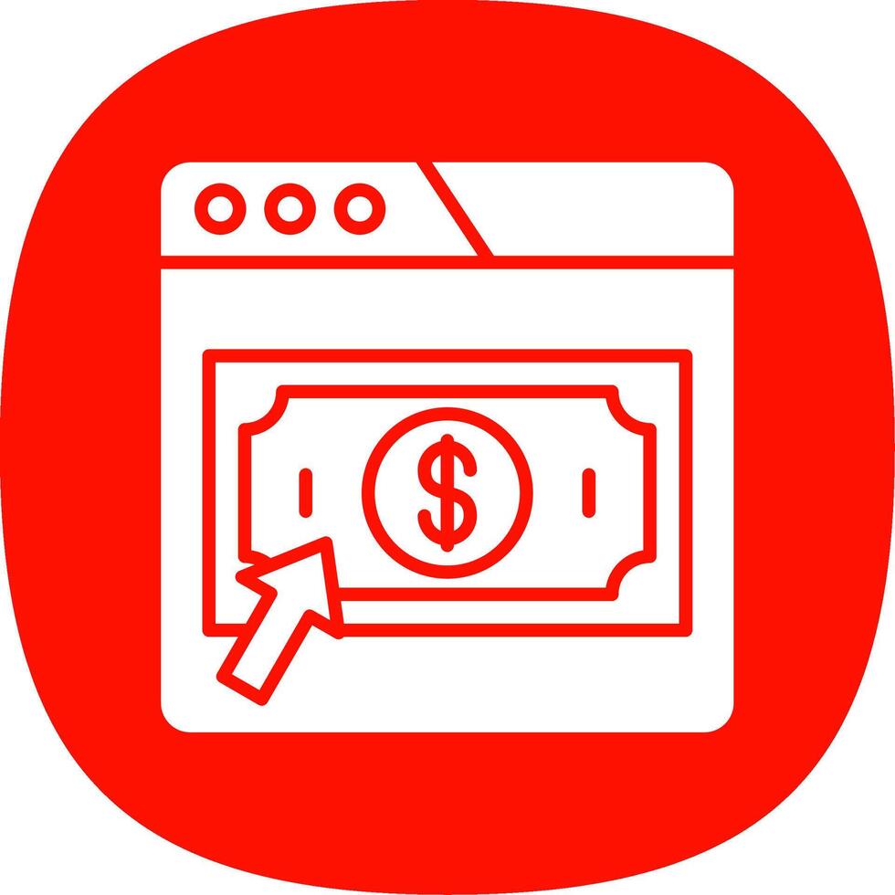 Pay Per click Glyph Curve Icon Design vector