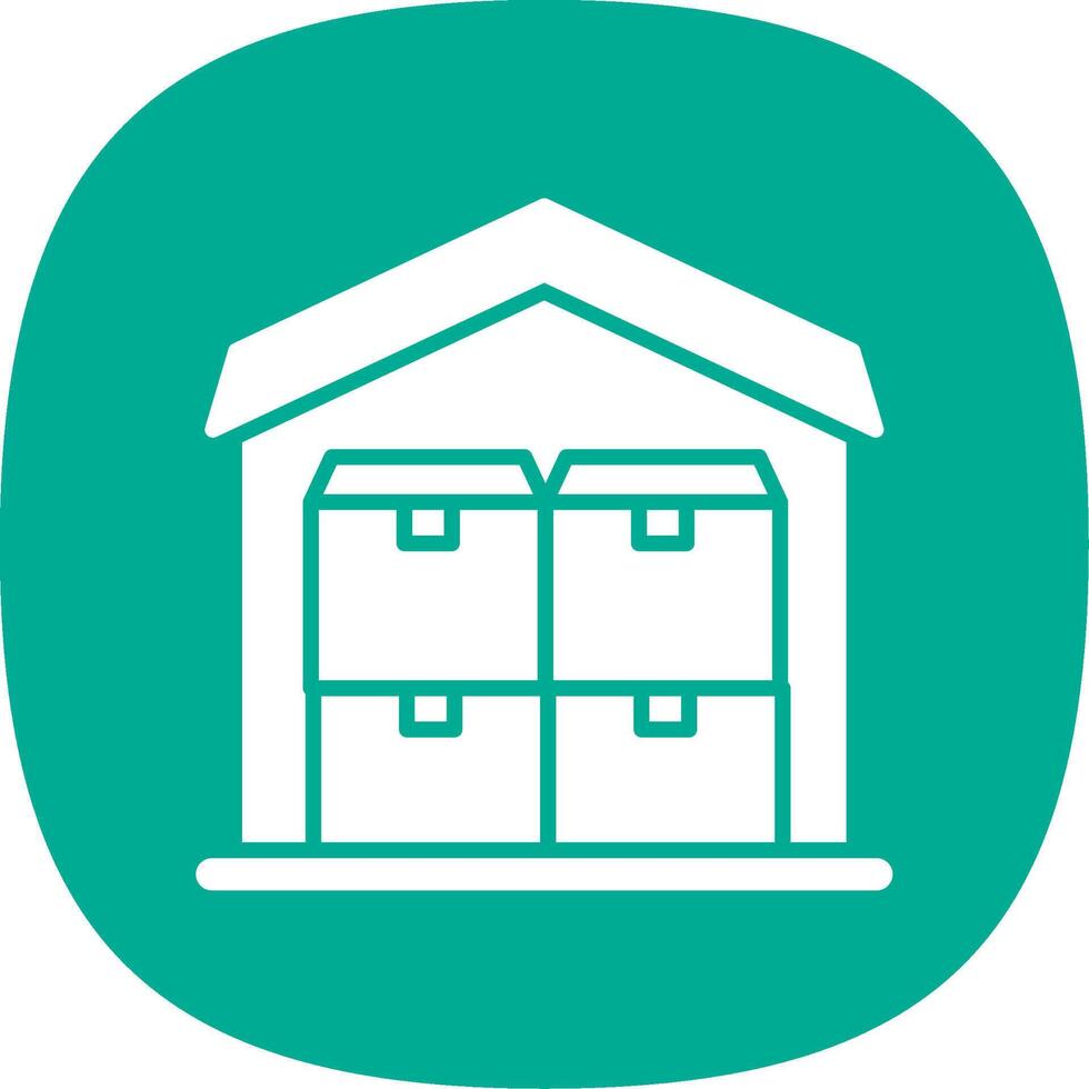 Commercial Warehouse Glyph Curve Icon Design vector