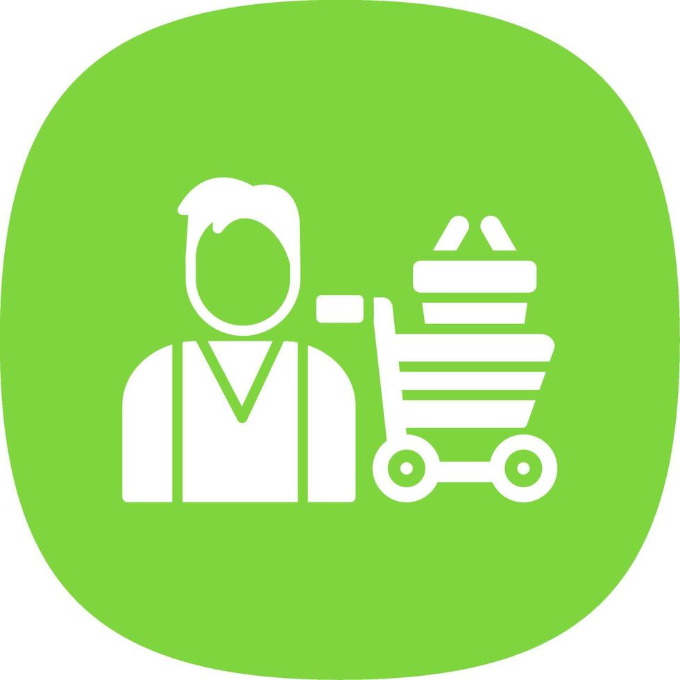 Buyer Glyph Curve Icon Design vector