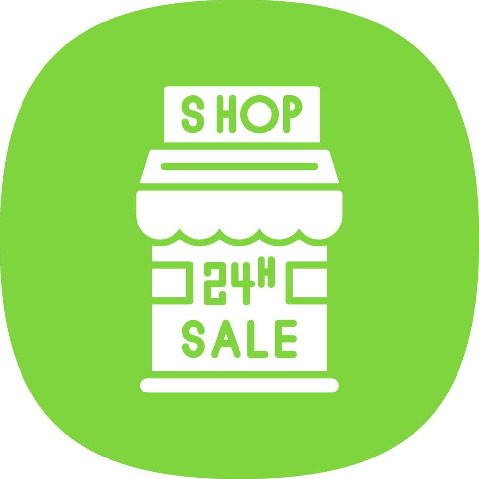 24 Hour Sale Glyph Curve Icon Design vector
