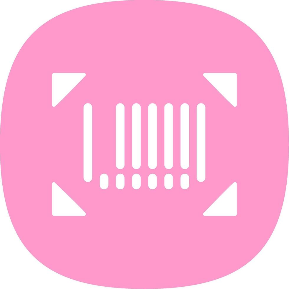Bar Code Glyph Curve Icon Design vector